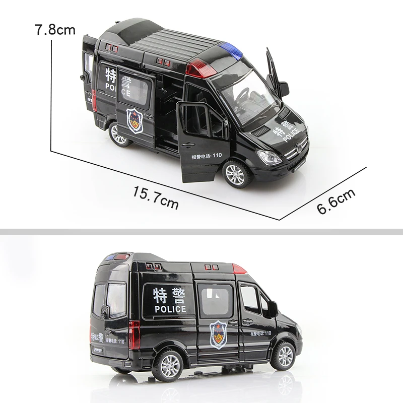 Sprinter MPV Ambulance Police Car Railed/Motor/Cars/Bicycles Double Horses 1:32 Alloy Model Simulation Diecasts & Toy Vehicles