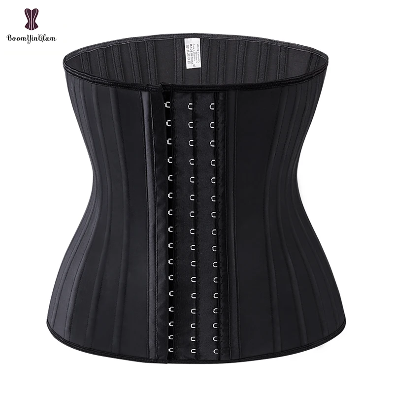 Black Cream 3 Hook And Eye 25 Steel Booned Latex Waist Trainer Fajas Girdle Sashes Waistband Plus Size Underwear Corselet Women