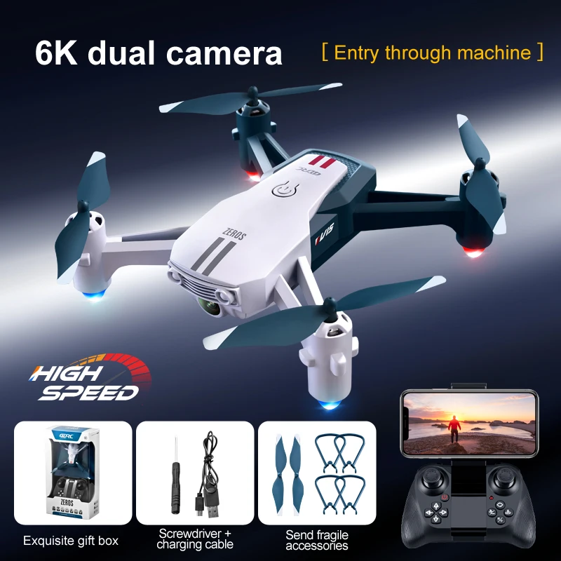 V15 High Speed Crossing Mini FPV Drone 4K Aerial Photography Folding Quadcopter With Dual Camera RC Helicopters Toy Free Return