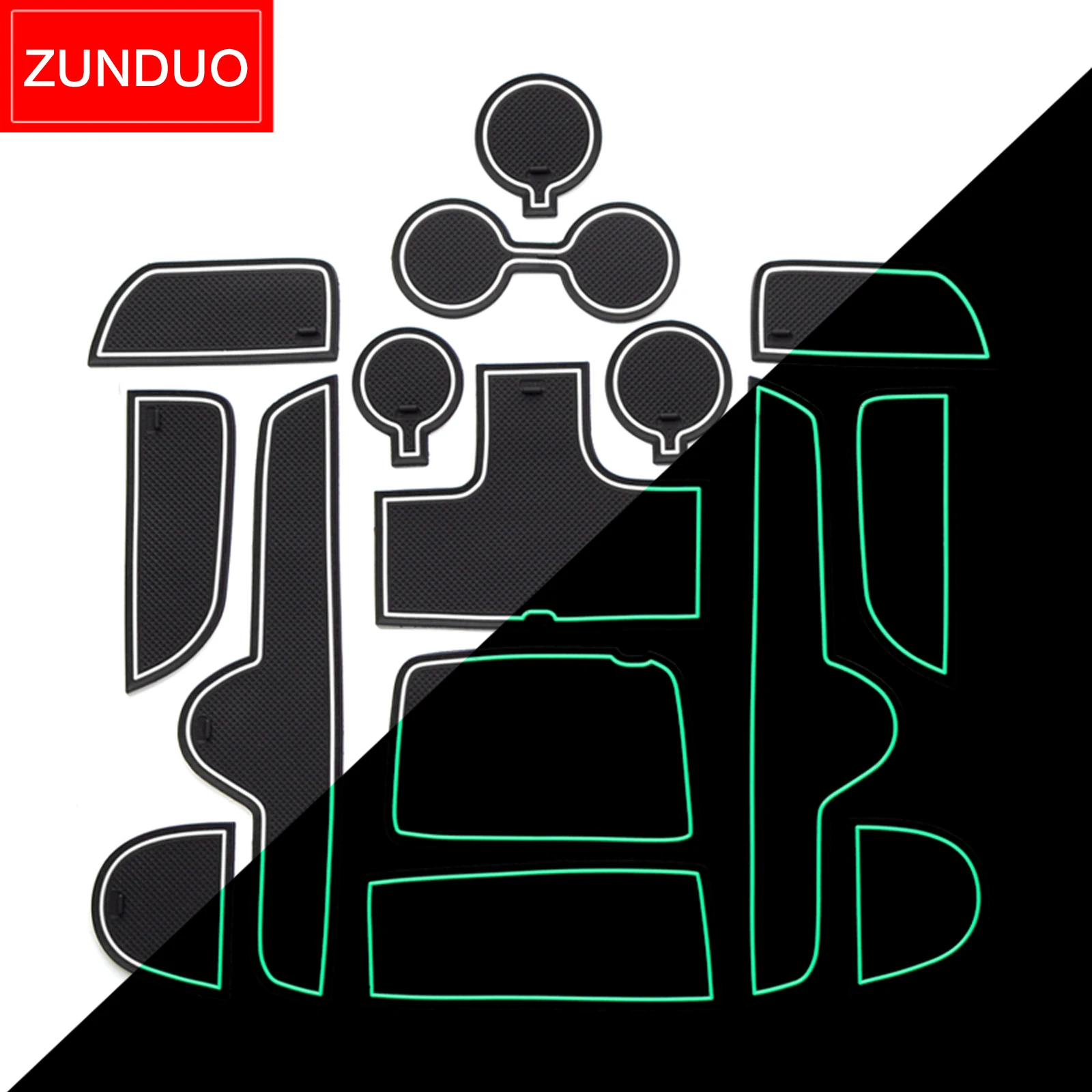 ZUNDUO Car Anti-Slip Gate Slot Cup Mat for KIA Forte K3 Cerato 2019-2021 Cup Holders Non-slip Mats Accessories Non-Slip Door Pad