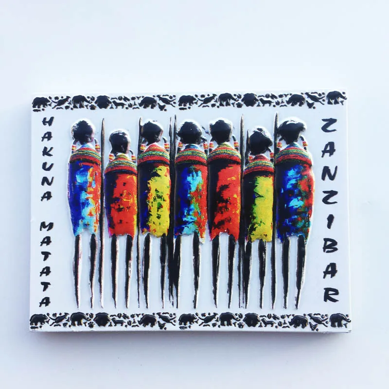 African Tanzania Customs And Culture Animal Fridge Magnets Decoration Articles Magnetic Refrigerator Collector Gifts