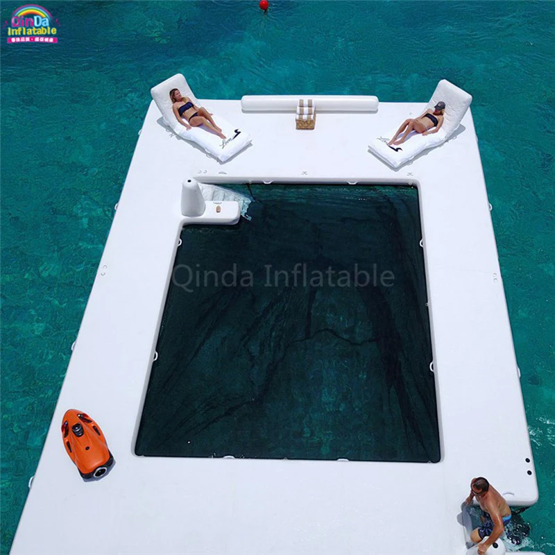 

Large Foldable Inflatable Yacht Floating Ocean Sea Swimming Pool With Anti Jellyfish Net