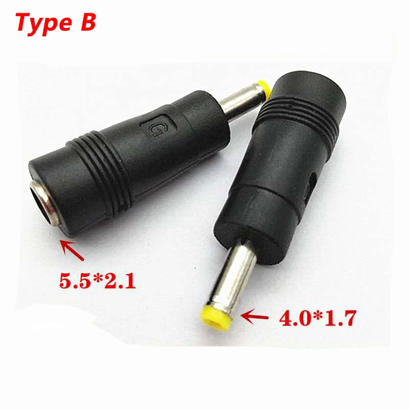 1/4pcs DC 5.5 x 2.1 MM female jack plug adapter Connectors to 5.5 x 2.5、4.0 x1.7、4.0×1.35、3.5×1.35 MM male tips power adaptor.