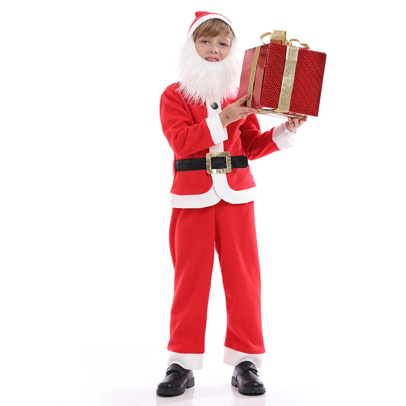 Christmas Santa Claus Costume Kids Merry Christmas Outfit Family Party New Year Fancy Dress Clothes For Unisex Children