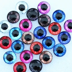 6 8 10 12 14 16 18 20 25mm  Random Mixed Dragon Cat Eyes Pattern Round Glass Cabochon Flatback Photo DIY Making Accessory Paired