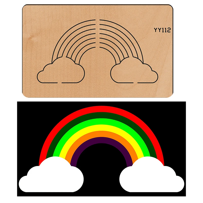 

YY112The cutting mold rainbow cloud sun is compatible with most die cutters cutting dies 2020