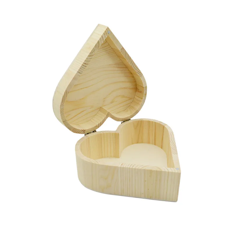 Professional Heart Shaped Wooden Box Retro Wood Packing Heart Box Storage Box Creative Handicrafts Daily Jewelry Case