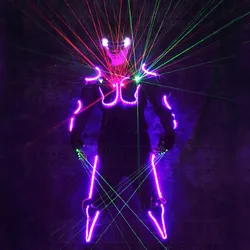 Free shipping led light costume performance wear mens light up LED tron costume