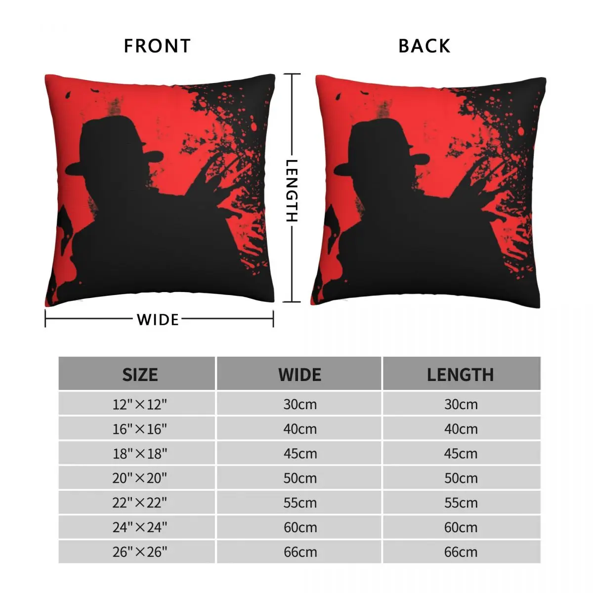 Icons Of Horror Freddy Square Pillowcase Polyester Linen Velvet Pattern Zip Decor Sofa Seater Cushion Cover