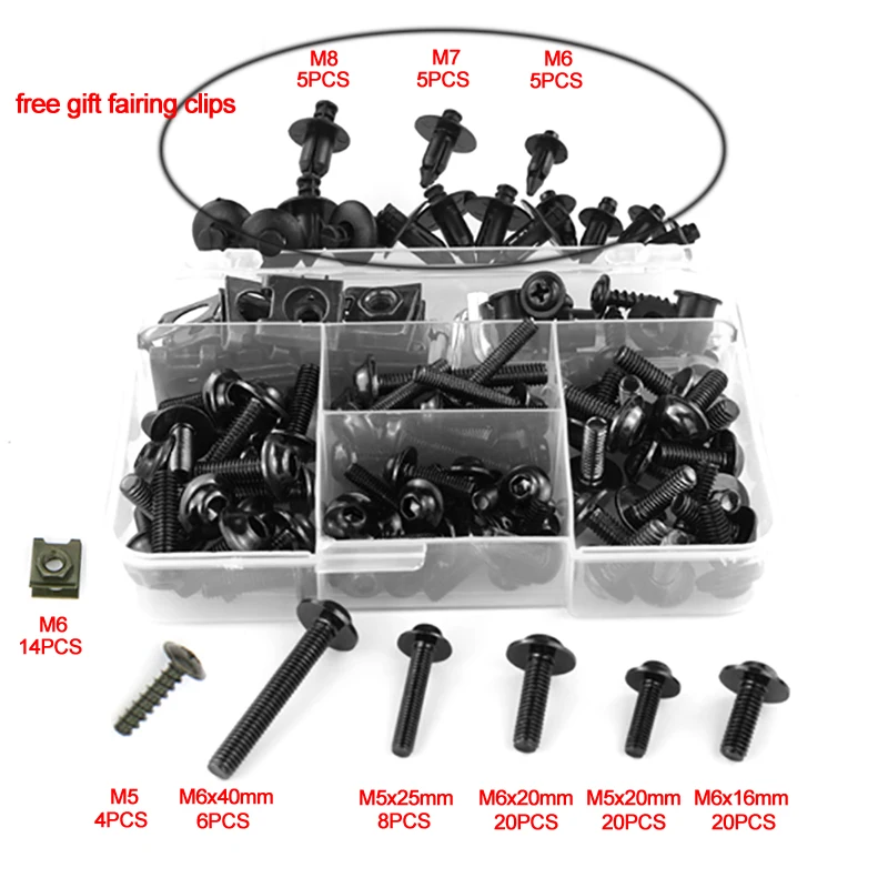 Fairing Bolts Kit Screws Fit For Honda VFR750 VFR750F VFR800 VFR800X Crossrunner VFR1200X Crosstourer VTR1000 VTR1000F VFR1200F