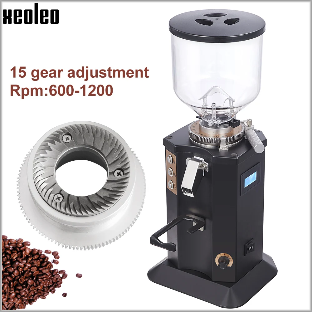 XEOLEO Electric Coffee grinder Automatic Coffee Milling machine 74mm Flat Burr Coffee Miller 15 Steps adjustable 110/220V