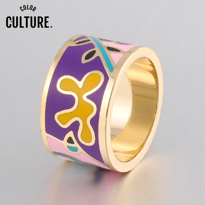 Fashion Purple Big Rings for Women 2021 Ceramic Mid Finger Enamel Scarf  Ring Jewelry Promotions