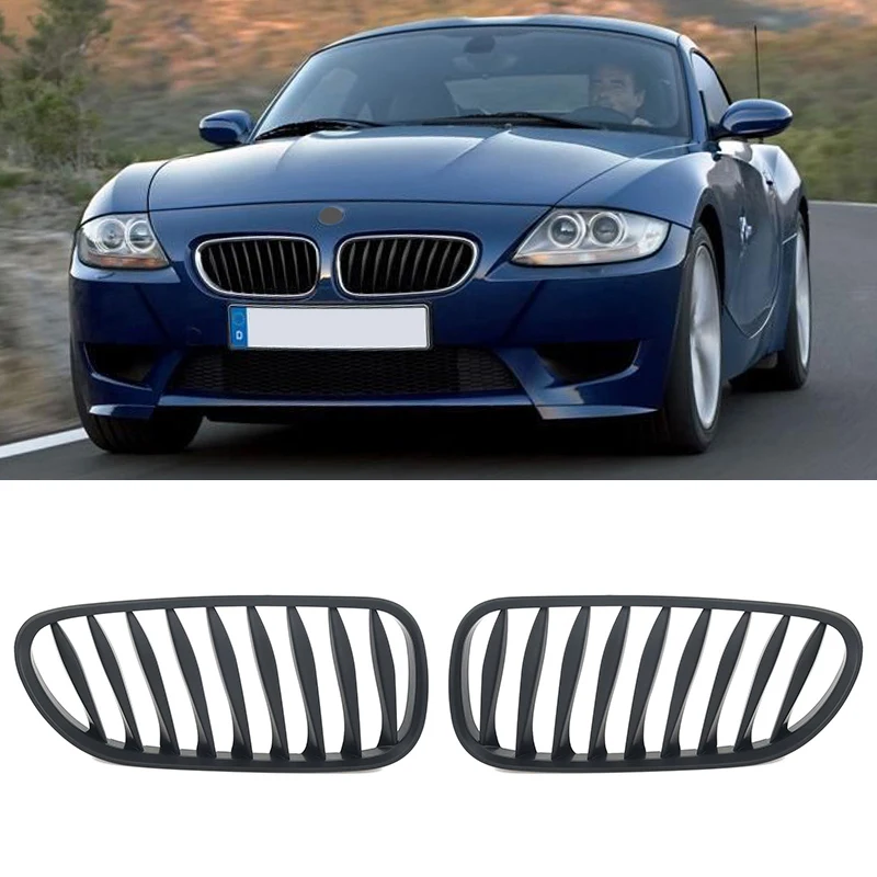 1 Pair Gloss Black M Color Car Front Kidney Grille Racing Grill For BMW E85 E86 Z4 2003-2008 Convertible Coupe Auto Accessories