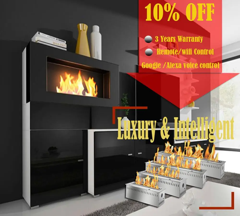 

Inno living 24 inch indoor stove intelligent bio ethanol chimney remote fireplace