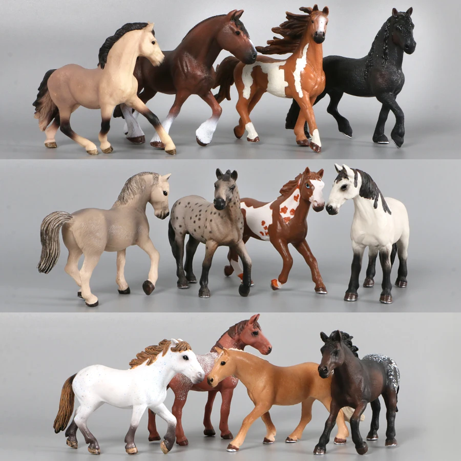 Farm Animals Horse Models Appaloosa Harvard Hannover Clydesdale Quarter Arabian Horse Action Figures one piece Education Kid toy