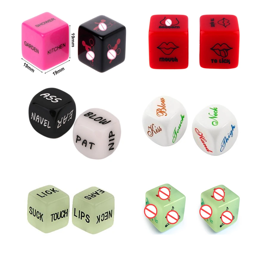 Sexy Romance Sex Dice for Adult Couples, 6 Sided Acrylic Cube, Erotic Dice Positions, Love Game, Flirting Toy, 2Pcs