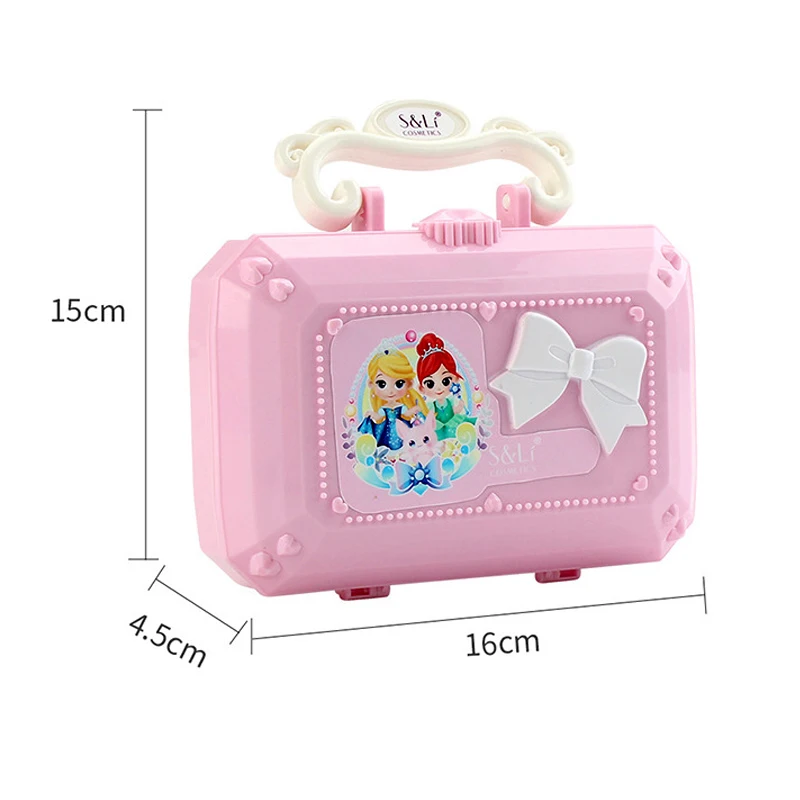 S22606 Prinses Draagbare Baby Kinderen Cosmetica Schoonheid Mini Box Make-up Baby Meisje Speelgoed Speelhuis Meisjes Games Make-up Kit Speelgoed