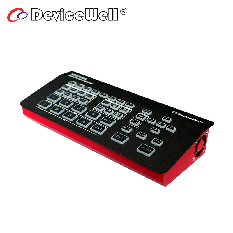 Devicewell Mini Video Switcher HDS7105S 5-CH HD Super 4*HDMI 1*DP Multi View for Youtube Live Streaming Control Tally