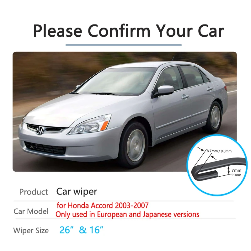 

Щетки стеклоочистителя автомобиля для Honda Accord 2003 2004 2005 2006 2007, щетка для дворников переднего стекла, автомобильные аксессуары, товары