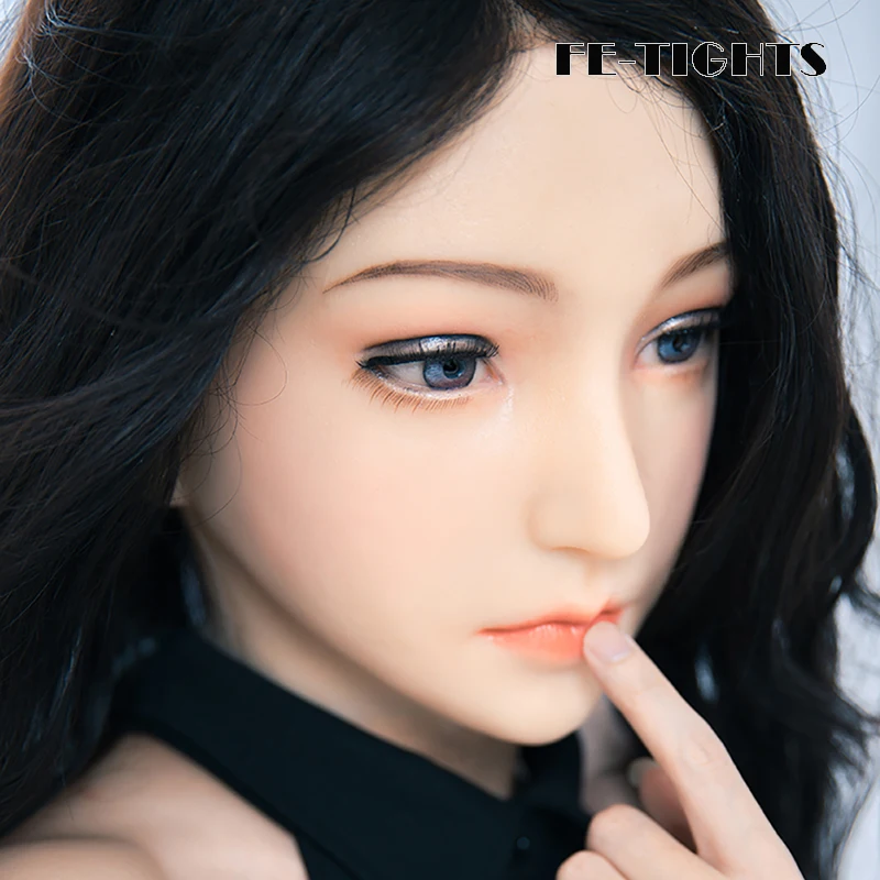 (Ching3)Crossdress Full/Half Head Realistic Silicone Young Girl Transgender Male To Female Cosplay Cross Dressing Mask Fake Eyes