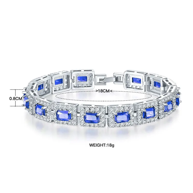 HUAMI New Design Bracelets & Bangles AAA Cubic Zircon Five Color Elegance Jewelry Bracelets For Woman Wedding Party Gift