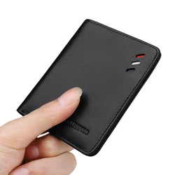 WILLIAMPOLO Leather Designer Men Slim Mini Wallet Credit Card Holder Male Small Purse Multi Card Case Organizer Purse PL250