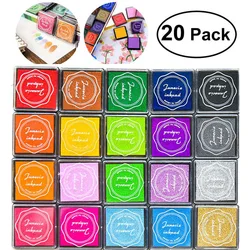 QITAI 20pcs Colorful Cute Cartoon DIY Ink Pads Plastic Stamp Inkpad Handmade Scrapbooking Craft For Child Decoration YT002