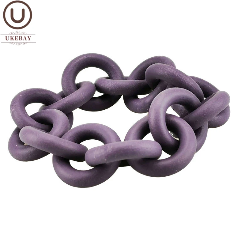 UKEBAY New Purple Circle Bracelets Women Charm Bangles Handmade Rubber Chain 6 Colors Strange Statement Bracelet Gothic Jewelry