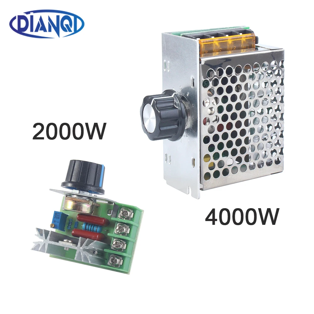 2000/4000W tyrystor dużej mocy elektroniczny regulator napięcia AC 220V ściemnianie prędkości regulacja temperatury przełącznik sterujący