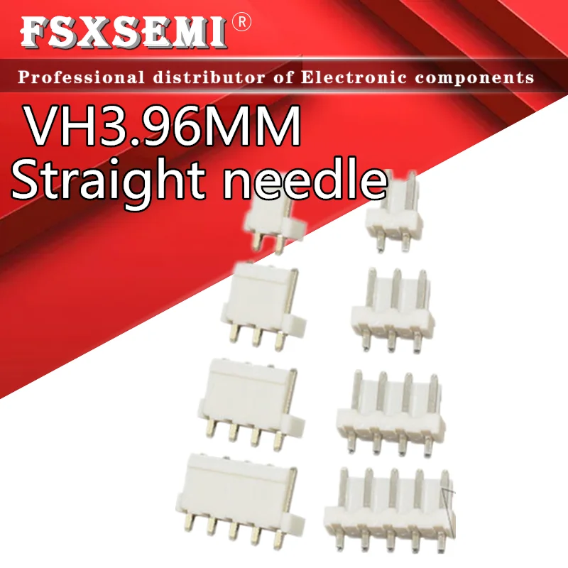 20pcs/lot VH3.96mm Straight needle 2P/3P/4P/5P/6P/7P/8P/9P/10P/11P/12P White connector 3.96mm Pitch