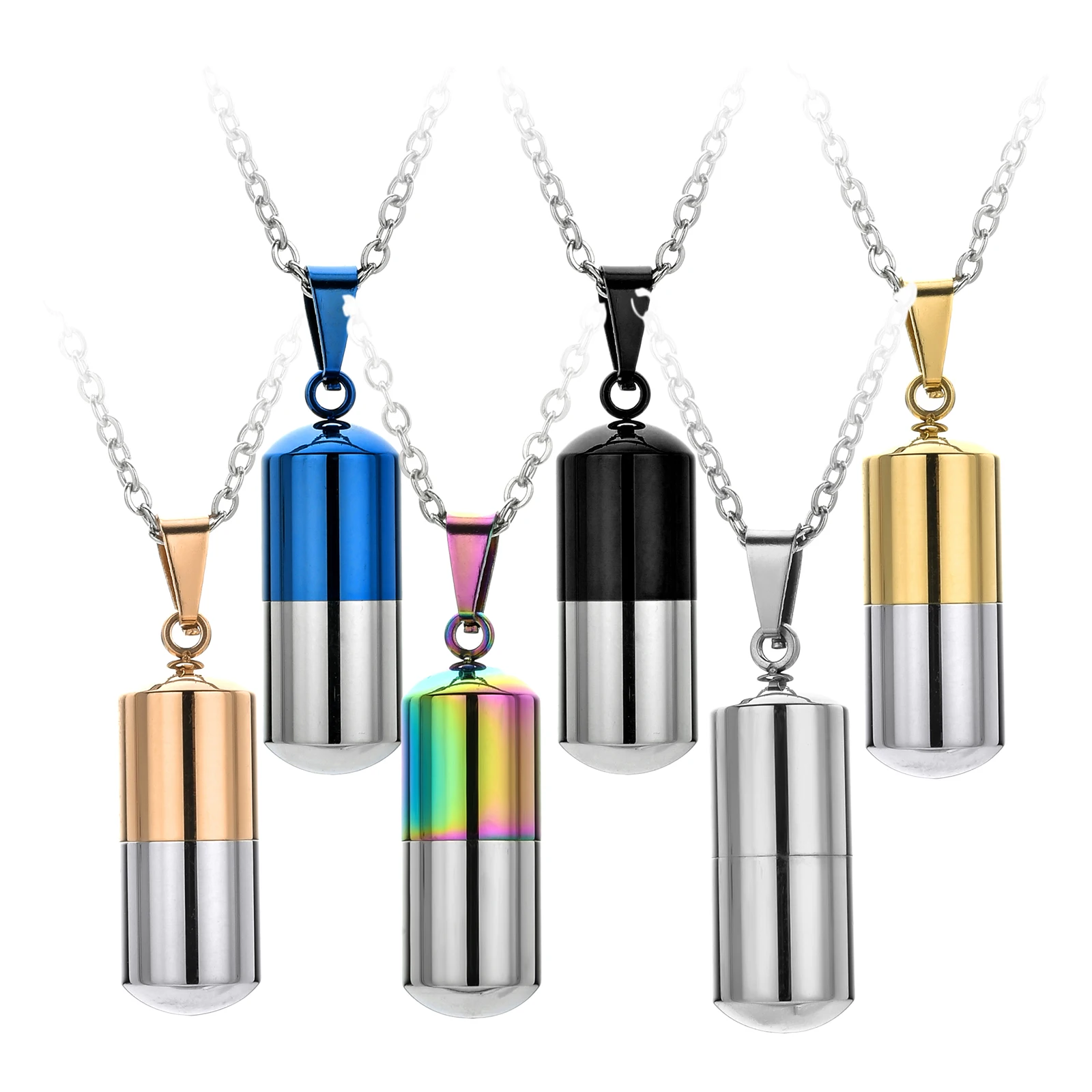 Open Capsule Pill Necklace Keychain for Men Women,Cross Engraved,Cremation Urn Pendant Perfume Holder Ashes Holder Keepsake