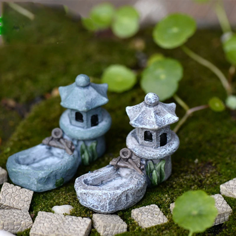 Pool Tower Succulent Plant Ornaments, Figurines Miniatures, Fairy Garden Gnome Moss, Resin Crafts, Home Decoration, 2 Pcs