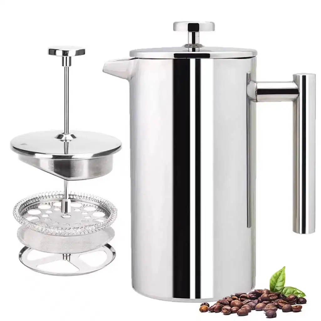 

Coffee Maker French Press Stainless Steel Espresso Coffee Machine High Quality Double-Wall Insulated Coffee Tea Maker Pot 1000ml