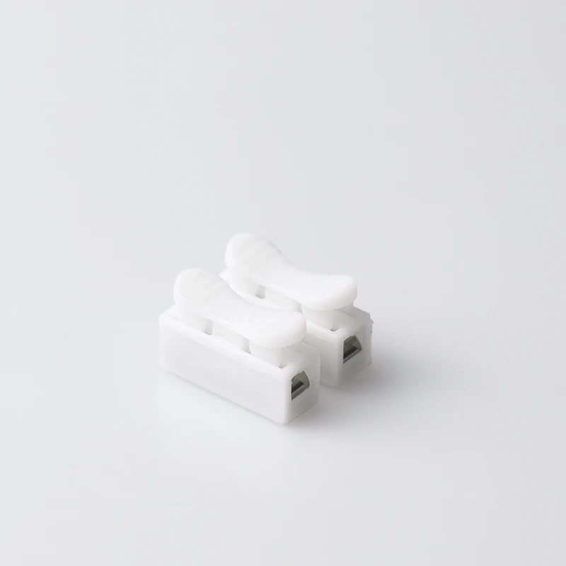 Conector rápido de Cable de resorte de CH-2, terminales de crimpado eléctrico, abrazadera de Cable de empalme de bloque, tira Led de ajuste fácil, 10 unids/lote