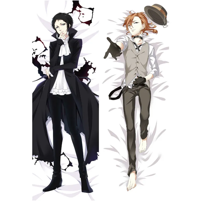 Anime Game Stray Dogs Pillow Cover Stray Dogs Dazai Osamu Nakajim Dakimakura Case 3D Double-side Bedding Hugging Body Pillowcase