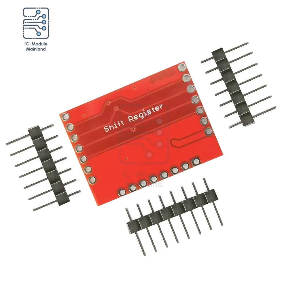 DC3.3-5V 74HC595 Modul Ekspansi Pergeseran Daftar + Pin Header Konsumsi Daya Rendah Standar Serial (SPI) Antarmuka