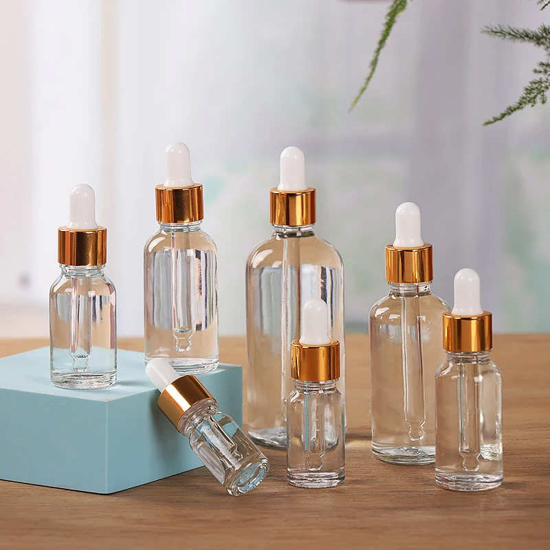 투명 에센셜 오일 빈 향수 디펜서, 유리 스포이드 병, 5ml, 10ml, 15ml, 20ml, 30ml, 50ml, 100ml 