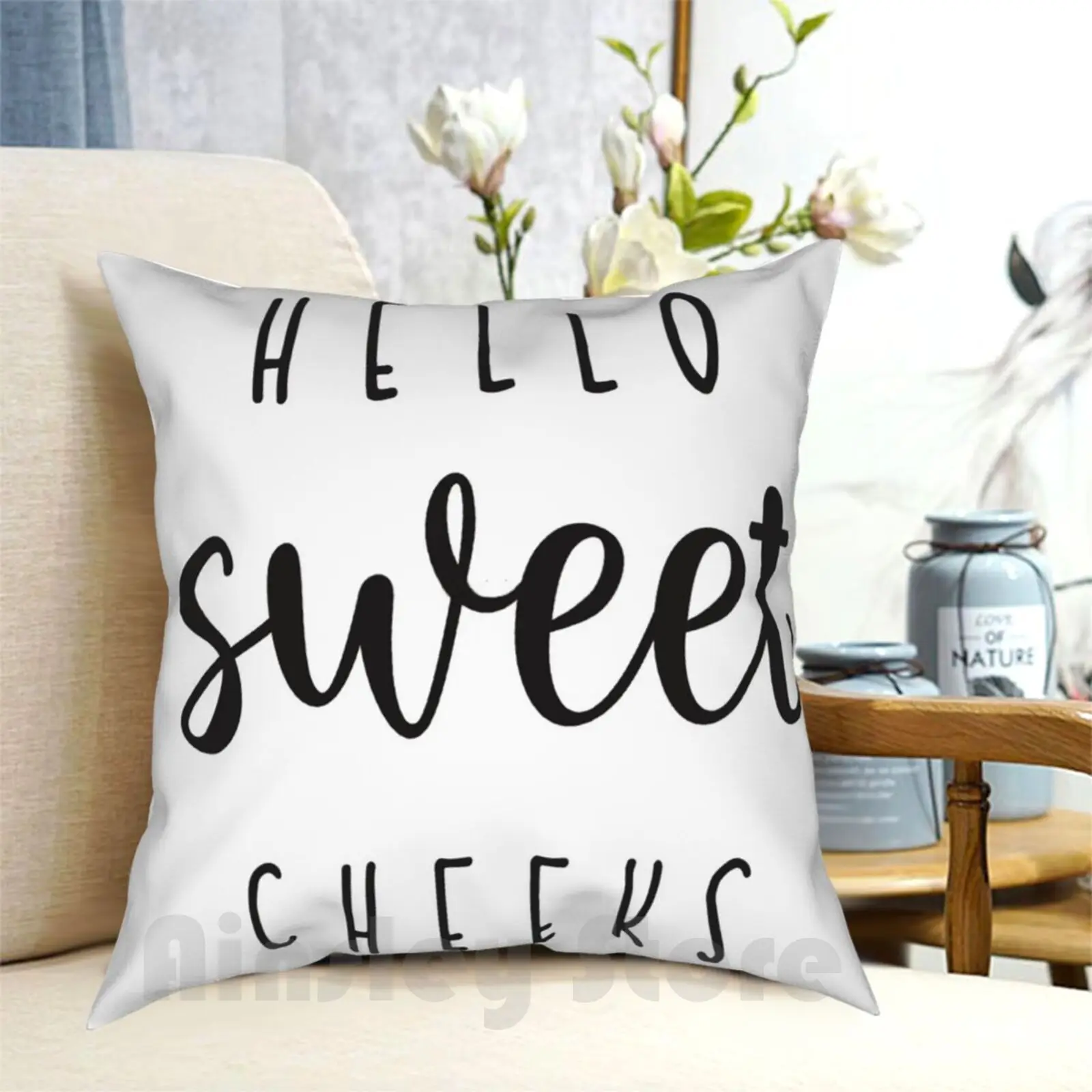 Sweet Cheeks Pillow Case Printed Home Soft Throw Pillow Bathroom Quote Funny Cool Home Sweet Cheeks