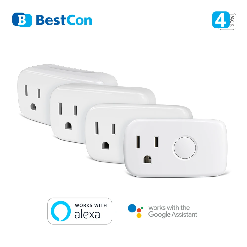 BroadLink BestCon SP4mini-US 4PCS Wifi Smart Mini Plug Wi-Fi/3G/4G FastCon 15A Remote Control Timers via  Alexa Voice Control