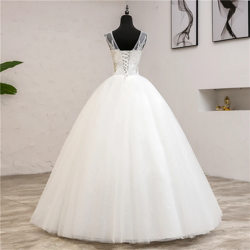 Mode Elegante V-hals Trouwjurken 2020 Nieuwe Zomer Koreaanse Vestidos De Novia Zoete Kant Applique Toga Robe De Mariage 0.8