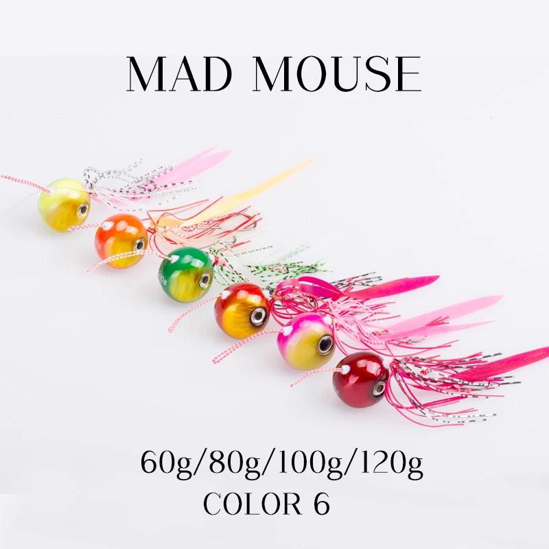 MADMOUSE New 80g 100 120g Tai Kabura Slider Jig Sinker Lead Jigging Lures Tai Rubbers Red Snapper sea Fishing Baits Boat Angling