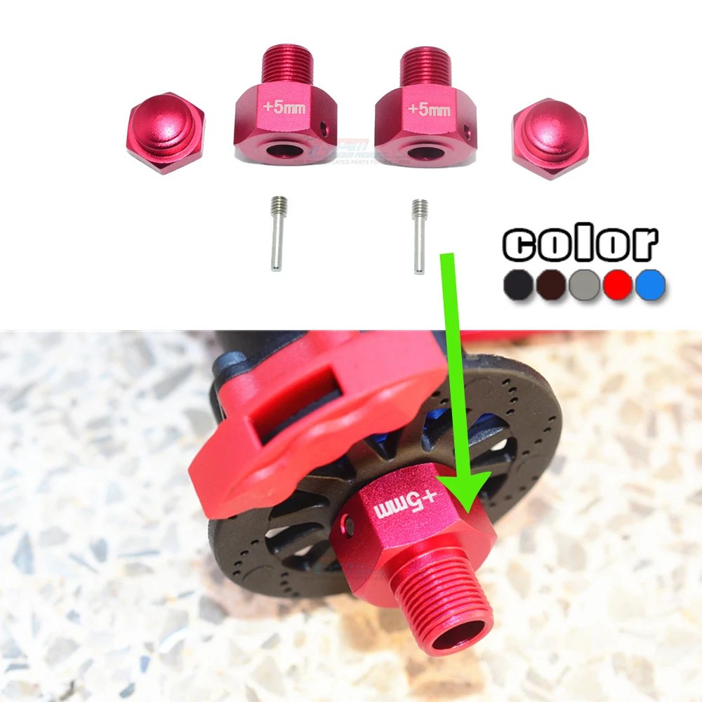 GPM Metal Aluminum alloy Widened 5mm hex adapter adaptor for LOSI 1:6 SUPER BAJA REY LOS05013 desert Short-course Truck