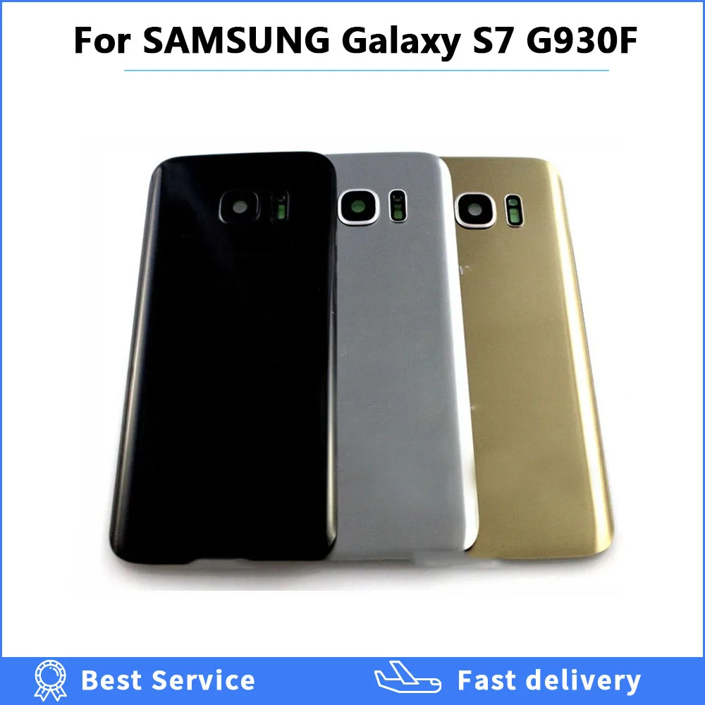 Back housing For SAMSUNG Galaxy S7 G930F Back Glass Battery Cover Rear Door Housing Case over With Lens Replacement Parts for s7