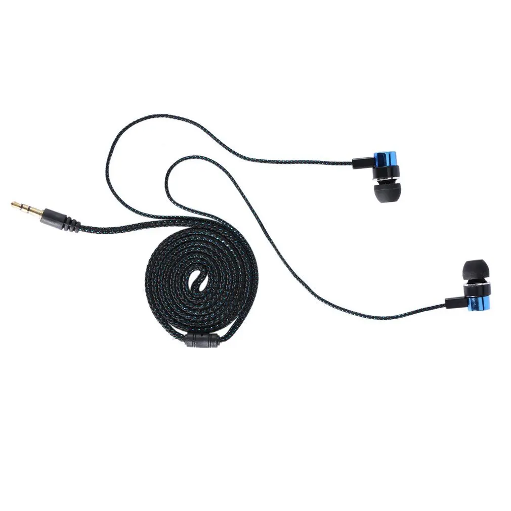 

Metal Earphones Jack Standard Noise Isolating Reflective Fiber Cloth Line 3.5mm Stereo In-ear Earphone Earbuds Bluetooth USB