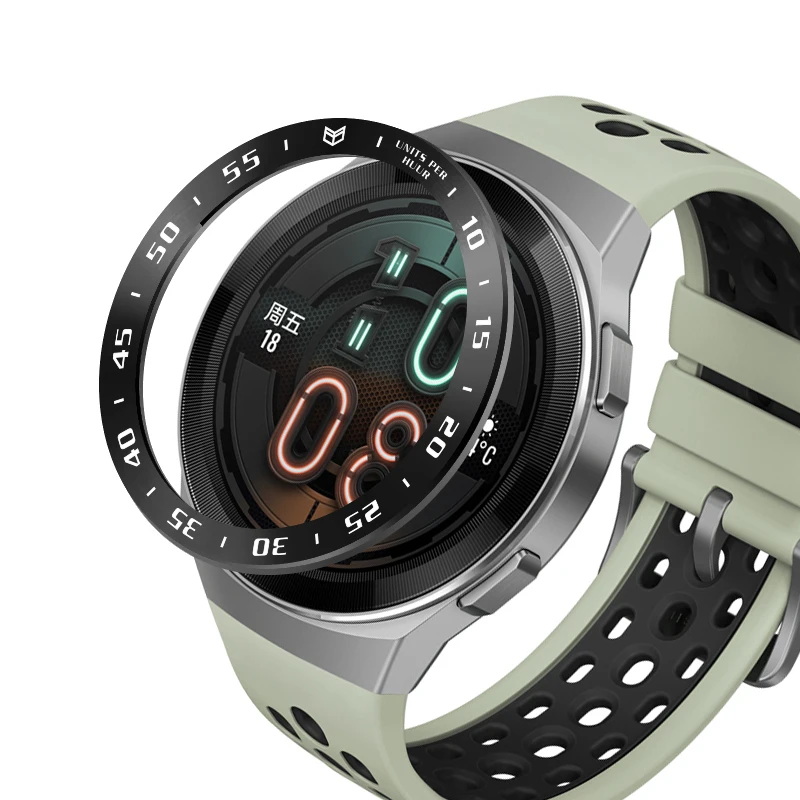 For Huawei Watch GT 2e Metal Bezel Ring Frame Case Film Glass Screen Protector Cover For Huawei Watch GT2e Stainless Steel Bezel