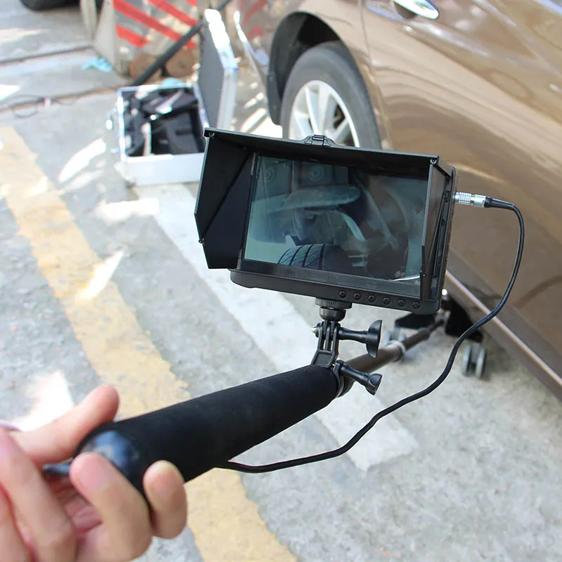Handheld Dual Camera Car Bottom Detector Endoscope 1080P 6 Led 7 Inch Lcd Industrial Endoscope For Auto Repair Tools