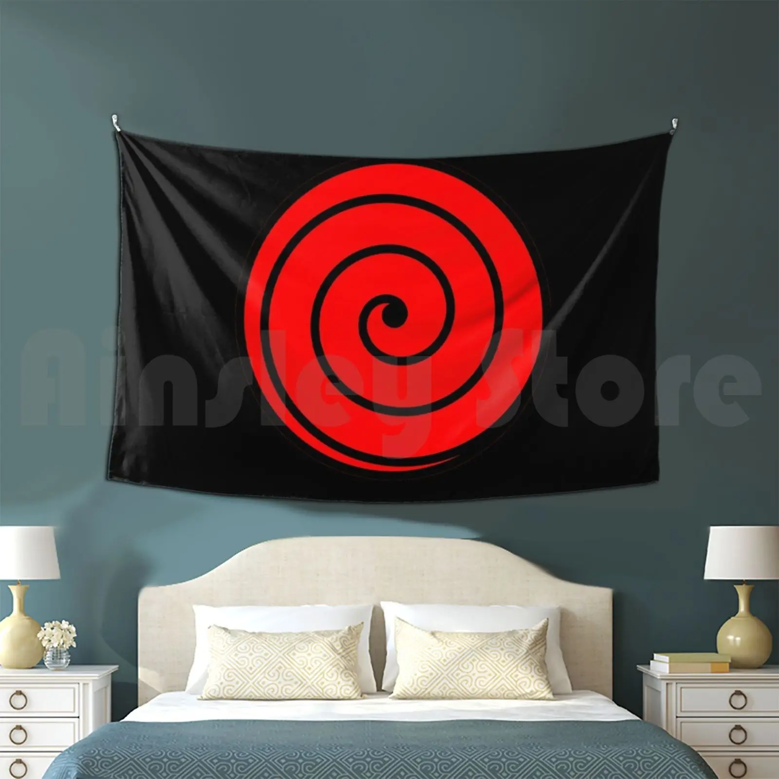 Uzumaki Clan Crest Tapestry Living Room Bedroom Anime Shippuden Uchiha