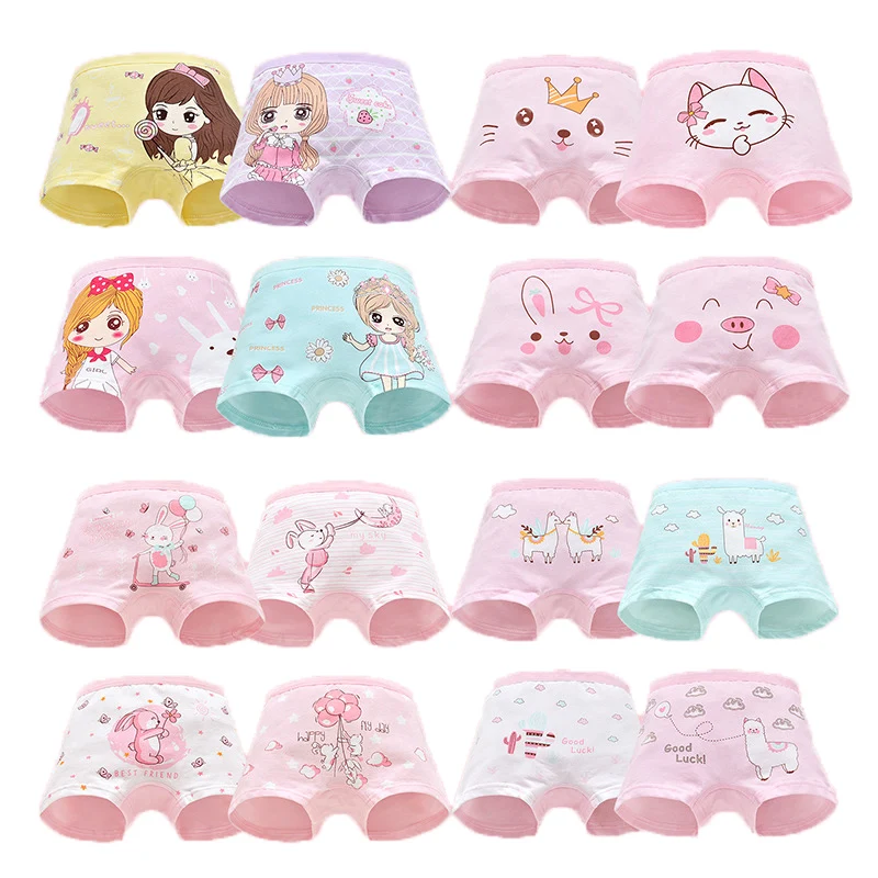 Kawaii 4Pcs Girls' Underwear 1-15Y Cotton Children's Boxer Shorts For Teenagers Girls Baby Underwear