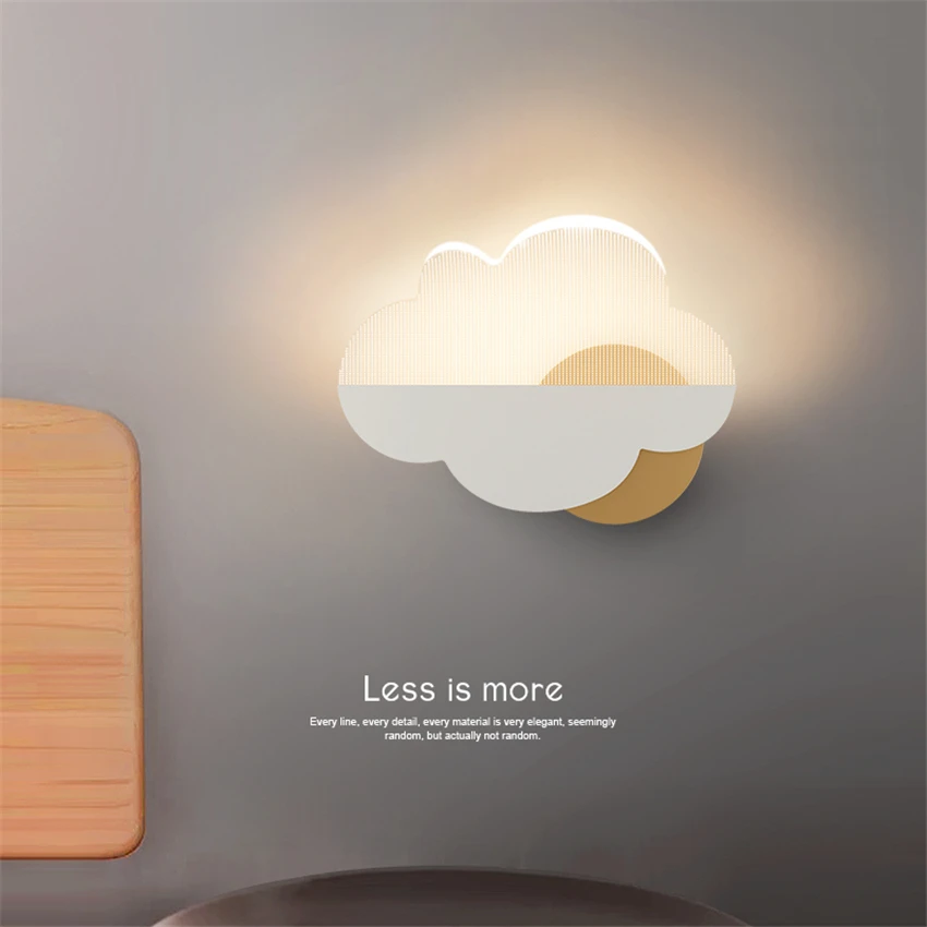 

Nordic cartoon cloud wall lamps children's bedroom bedside lamp modern living room wall sconces staircase lights aisle fixtures