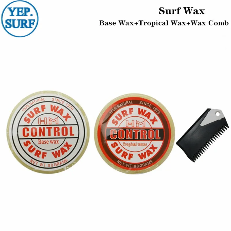 Natural Surfboard Base Wax, Tropical Water Wax, Surf Wax Comb for Surfing Sport